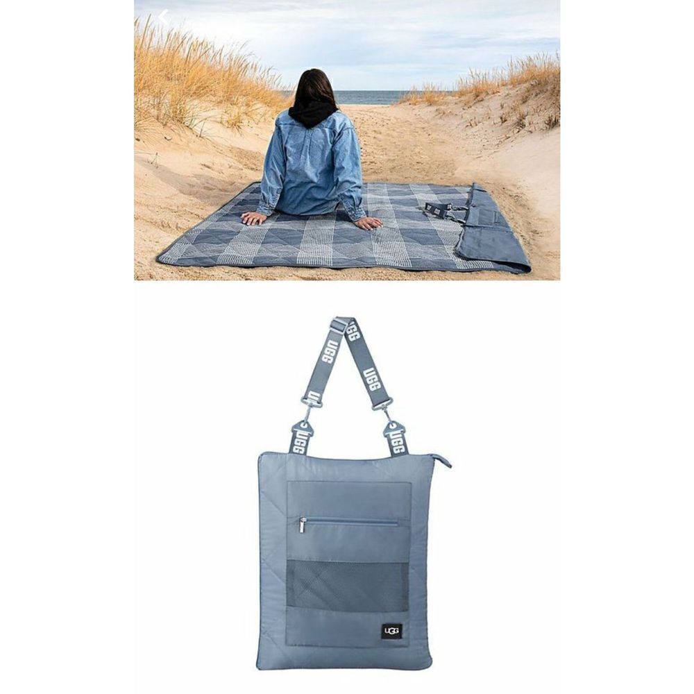 UGG Mischa quilted throw blanket gray